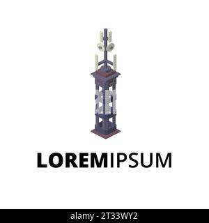 Logo mit Handyturm zum Drucken und Design. Vektorabbildung. Stock Vektor