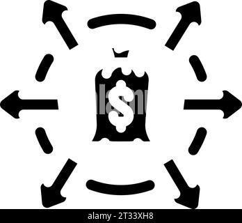 Vektorgrafik für Glyphen-Symbole zur Kostenverfolgung Stock Vektor