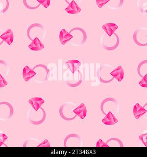 Einfaches, nahtloses Muster rosafarbener Ringe. Barbicore-STYLE. Vektorabbildung. Stock Vektor