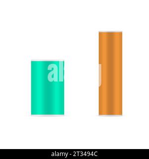 Kartonverpackung für Chips, Mockup-Designelemente. 3D-Vektor-Illustration, Vorderansicht. Stock Vektor