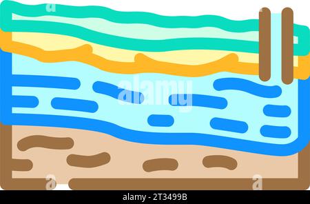 Grundwasserleiteranalyse Hydrogeologe Farbe Symbol Vektor Illustration Stock Vektor