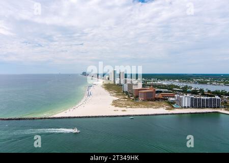 Luftaufnahme von Orange Beach, Alabama im Oktober Stockfoto