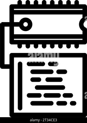 Illustration des Symbols für die Mikrocontroller-Programmierung der Elektroniklinie Stock Vektor