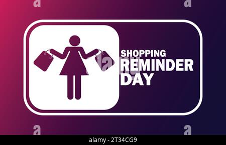 Shopping Reminder Day. Vektorabbildung. Geeignet für Grußkarten, Poster und Banner Stock Vektor