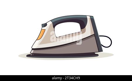 Symbol für das elektrische Bügeleisen des Hauses. Flache Symbole für isoliertes elektrisches Eisen Stock Vektor