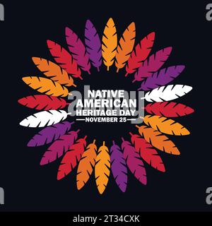 Tag Der Amerikanischen Ureinwohner. Vektorabbildung. November: Geeignet für Grußkarten, Poster und Banner Stock Vektor