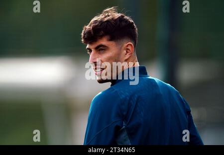 Kai Havertz von Arsenal während eines Trainings im London Colney Training Centre, Hertfordshire. Bilddatum: Montag, 23. Oktober 2023. Stockfoto