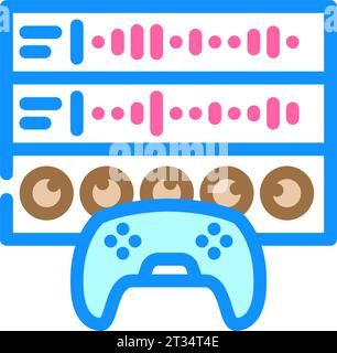 Sound Design Spielentwicklung Farbe Icon Vektor Illustration Stock Vektor