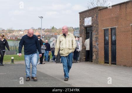 Vor dem Fußballplatz von Port Vale Stockfoto