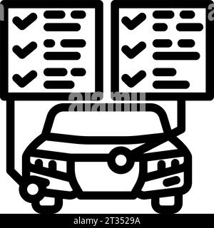 Vektor-Illustration des Liniensymbols des Kfz-Inspektionsmechanikers Stock Vektor