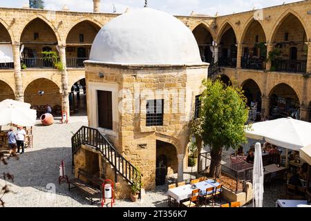 Buyuk Han, Karawanserai, Nordnikosia, Türkische Republik Nordzypern. Stockfoto