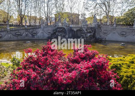 Der Brunnen der 12 Monate in der Nähe des Valentino Parks in Turin (Turin), Italien Stockfoto