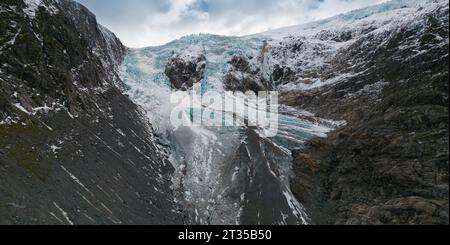 Buer-Tal, Eingang zum Folgefonna-Gletscher in der Nähe von Odda in Hardanger Stockfoto