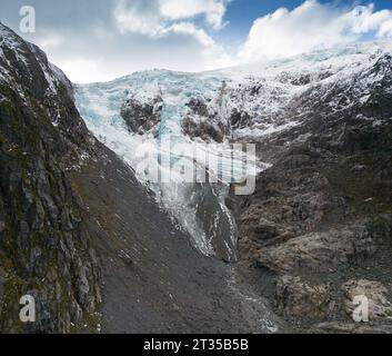 Buer-Tal, Eingang zum Folgefonna-Gletscher in der Nähe von Odda in Hardanger Stockfoto