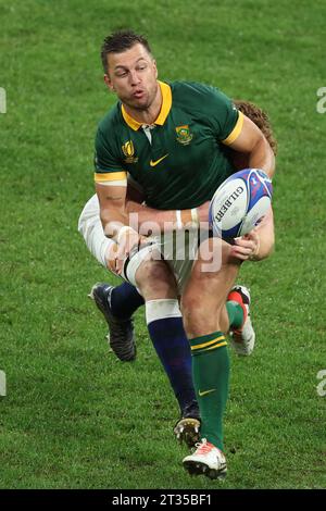 Saint Denis, Frankreich. Oktober 2023. HANDRE POLLARD #22 des Teams Südafrika im Halbfinale zwischen England und Südafrika der Rugby-Weltmeisterschaft 2023 Credit: Mickael Chavet/Alamy Live News Stockfoto