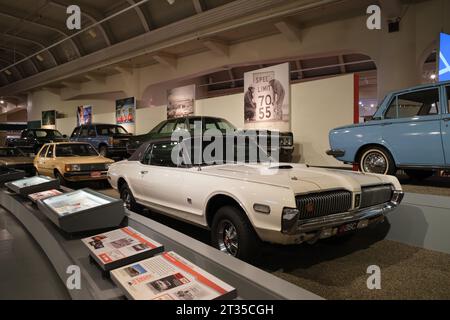 1968 ist das Coupé Mercury Cougar im Henry Ford Museum ausgestellt Stockfoto