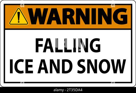 Warnschild Fallendes Eis Und Schnee Stock Vektor