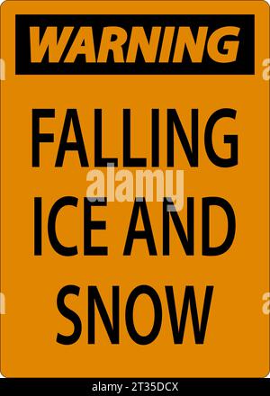 Warnschild Fallendes Eis Und Schnee Stock Vektor