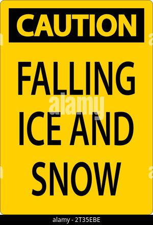 Warnschild Fallendes Eis Und Schnee Stock Vektor