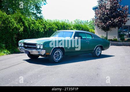 1970 Chevrolet Chevelle SS auf dem Bürgersteig. Stockfoto