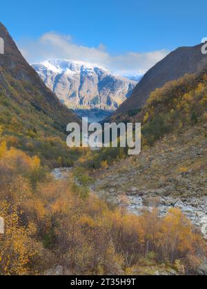 Buer-Tal, Eingang zum Folgefonna-Gletscher in der Nähe von Odda in Hardanger Stockfoto