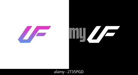 UF-Logo, UF-Monogramm, ursprüngliches UF-Logo, Letter UF-Logo, Symbol, Vektor Stock Vektor