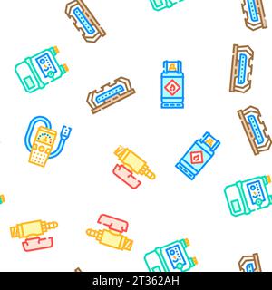 Gas Energie Öl Strom Pipeline Vektor nahtlose Muster Stock Vektor