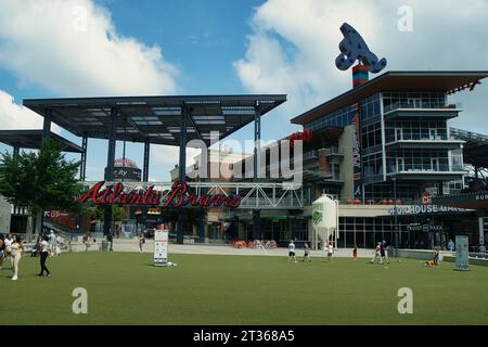 Atlanta, GA, USA: 12. Juni 2021 - Eintritt zum Truist Stadium in Atlanta, Georgia. Das Stadion ist ein Ballpark und das Heimstadion der Major League Basebal Stockfoto