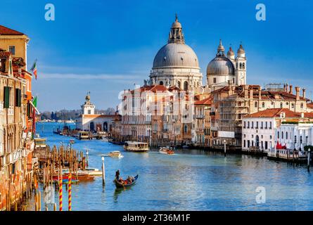 Grand Canal, Canale Grande, Santa Maria de la Salute, Academia, Veneto, Venedig, Italien, Europa Stockfoto