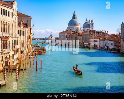 Grand Canal, Canale Grande, Santa Maria de la Salute, Academia, Veneto, Venedig, Italien, Europa Stockfoto