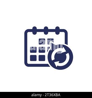 Symbol für die automatische Verlängerung des monatlichen Abonnements in weiß Stock Vektor