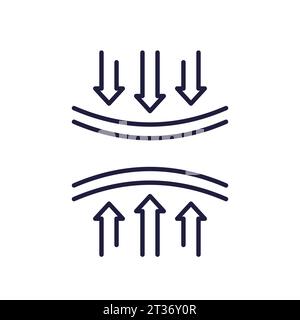 Komprimierungssymbol, Linienvektorzeichen Stock Vektor