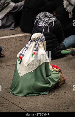 Seattle Wa - 21. Oktober 2023 - Pro-Palästina-marsch in der Innenstadt Stockfoto