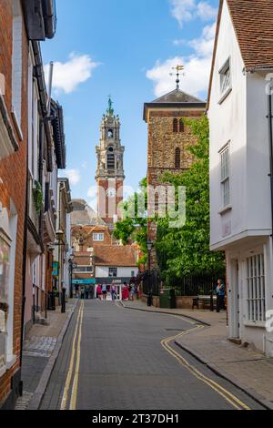 Blick auf die Trinity Street in Richtung Colchester Town Hall, colchester Essex Stockfoto