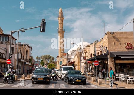 Jaffa, Israel – 5. Oktober 2023: Die Mahmoudiya-Moschee ist die größte und bedeutendste Moschee in Jaffa, heute Teil der größeren Stadt Tel Aviv-ya Stockfoto