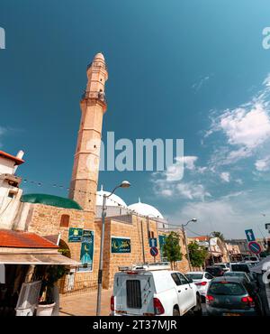 Jaffa, Israel – 5. Oktober 2023: Die Mahmoudiya-Moschee ist die größte und bedeutendste Moschee in Jaffa, heute Teil der größeren Stadt Tel Aviv-ya Stockfoto