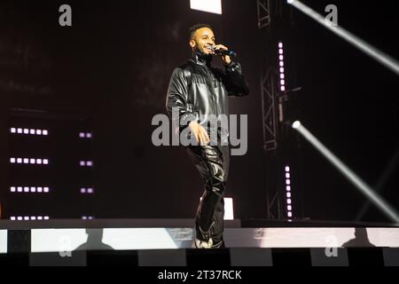 Nottingham, UK 23. Oktober 2023, spielt Aston Merrygold von der Boy Band JLS in nottingham in der Motorpoint Arena in nottingham als Teil der Bands All the Hits Tour Credit: Paul Smith / Alamy Live News Stockfoto