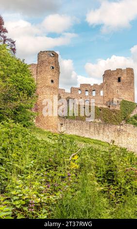 Ruine der Burg Frauenstein im östlichen Erzgebirgsgebiet Sachsen Stockfoto