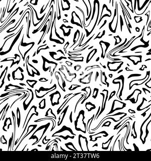 Nahtloses Leopardenmuster. Sich wiederholender Tierdruck. Schwarzer Fleck isoliert auf weißem Hintergrund. jaguar mit wiederkehrender Haut für Designmuster. Textur wiederholen Stock Vektor