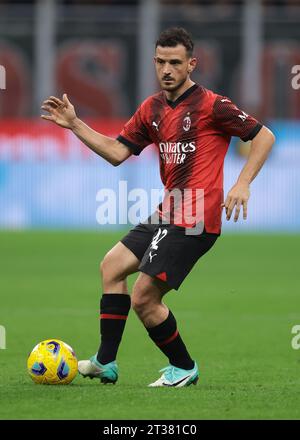 Mailand, Italien. Oktober 2023. Alessandro Florenzi vom AC Milan während des Spiels der Serie A in Giuseppe Meazza, Mailand. Der Bildnachweis sollte lauten: Jonathan Moscrop/Sportimage Credit: Sportimage Ltd/Alamy Live News Stockfoto