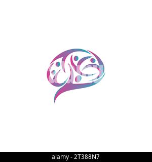 Brain-Logo-Design mit Tech CONNECT-Design Stock Vektor