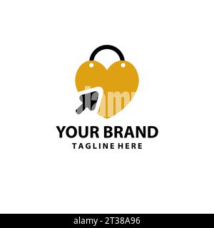 Tasche Liebe Tasche Shopping Pfeil Logo Design Vektor Stock Vektor