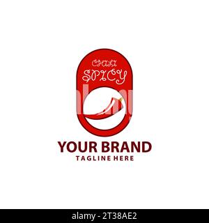 Chiliholz Label Logo Design Vektor Stock Vektor