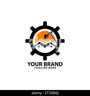 Home Construction Repair Logo Design Vektor Stock Vektor