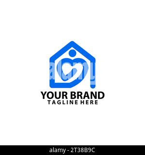 Design-Vektor für Home Heart Care-Logo Stock Vektor