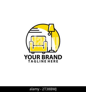 Minimalis Nacht Wohnzimmer Farbe Logo Design Vektor Stock Vektor