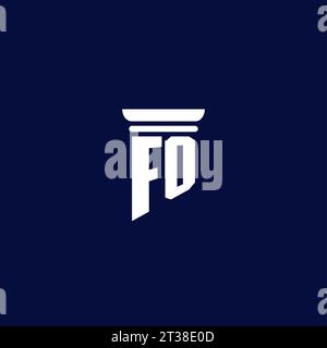 FO Initial Monogramm Logo Design für Anwaltskanzlei Stock Vektor
