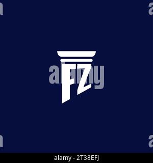 FZ Initial Monogramm Logo Design für Anwaltskanzlei Stock Vektor