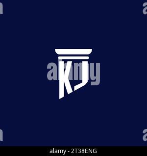 KJ Initial Monogramm Logo Design für Anwaltskanzlei Stock Vektor