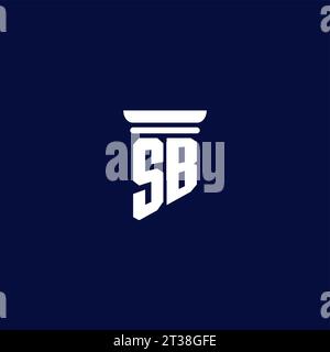SB Initial Monogramm Logo Design für Anwaltskanzlei Stock Vektor